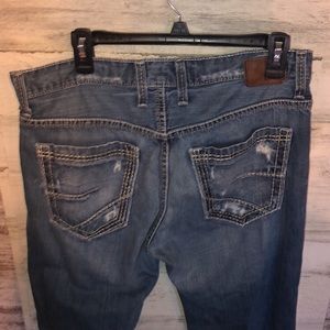 BKE MENS CARTER Jeans BKE Denim size 33S cowboy jeans distressed look short